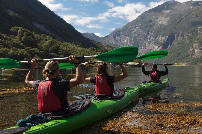2-Hour Guided Kayak Experience in Geiranger - Skagevika and the view toward Gjaerdefossen