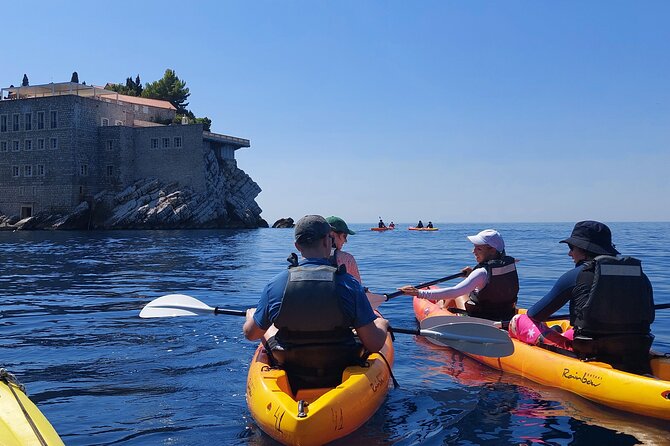 3.5-Hour Kayak Tour from Beсiсi to Sveti Stefan Island - Swimming, caves, and the cliff-jump stop
