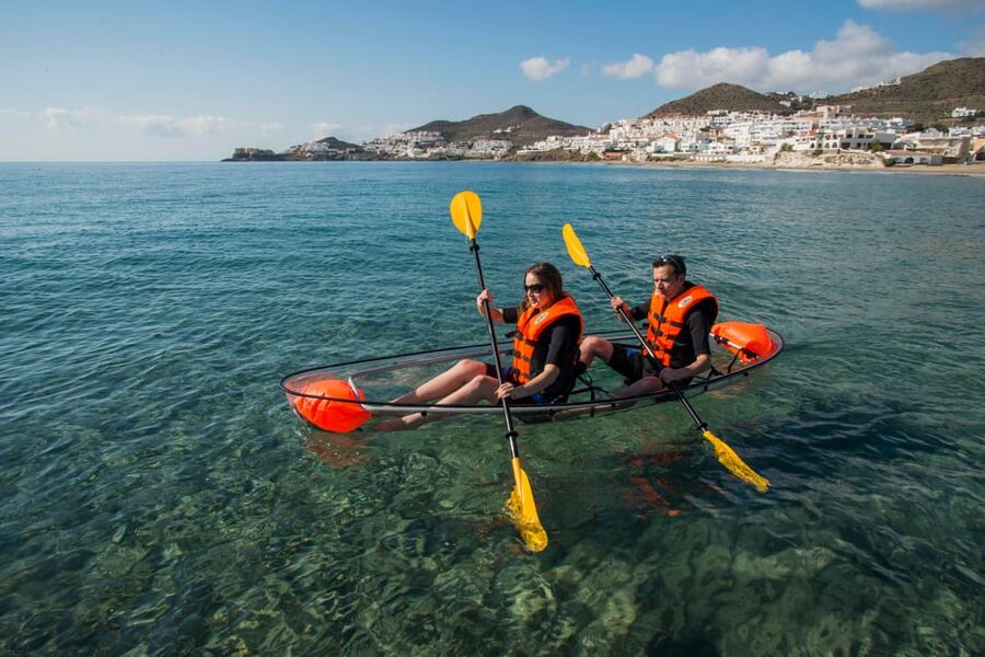 3 Hours Guided Tours in Transparent Kayaks - Cala Higuera: The First Main Stop