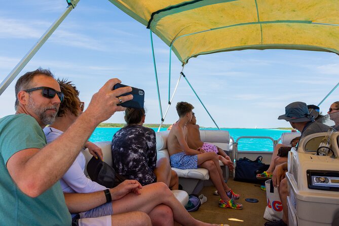 3 hr Pontoon Tour with access to Beach Club and Free Kayaks - Swimming in warm, shallow water
