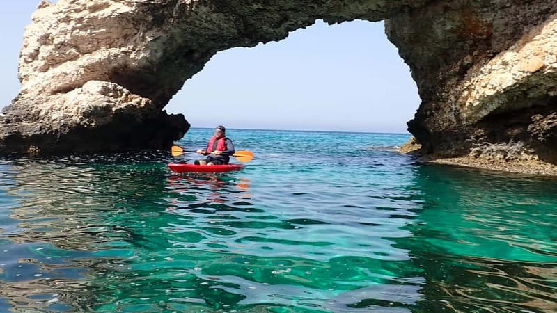 4-hour Ayia Napa SeaCaves Guided Kayaking from Limnara beach - From Limnara Beach to the rocky coast