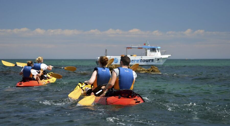 Albufeira: Algarve Kayak and Coastline Tour - The small beach and the swimming stops