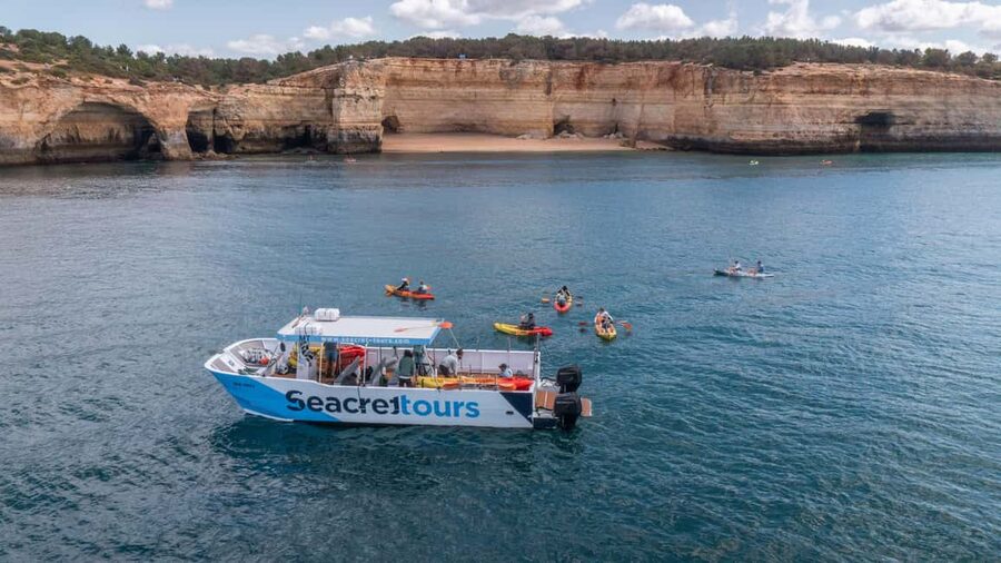 Albufeira Marina: Benagil Cave to Marinha Beach Kayak Tour - Paddling into Benagil Cave