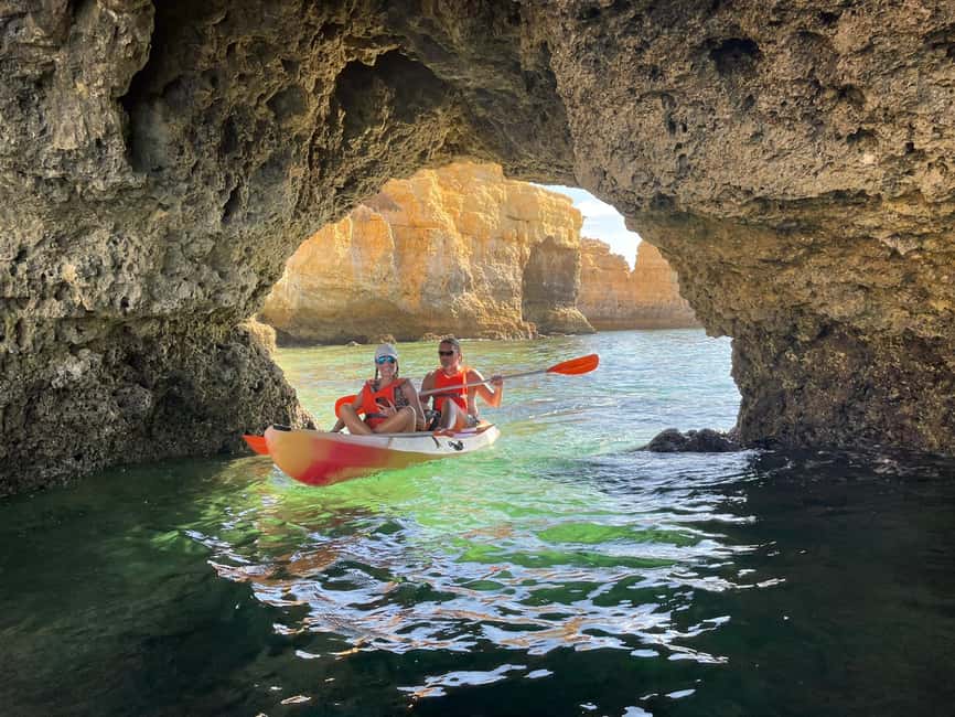 Albufeira: Secret Caves & Beaches Kayak Tour with Swim Stop - Praia da Coelha and the return route