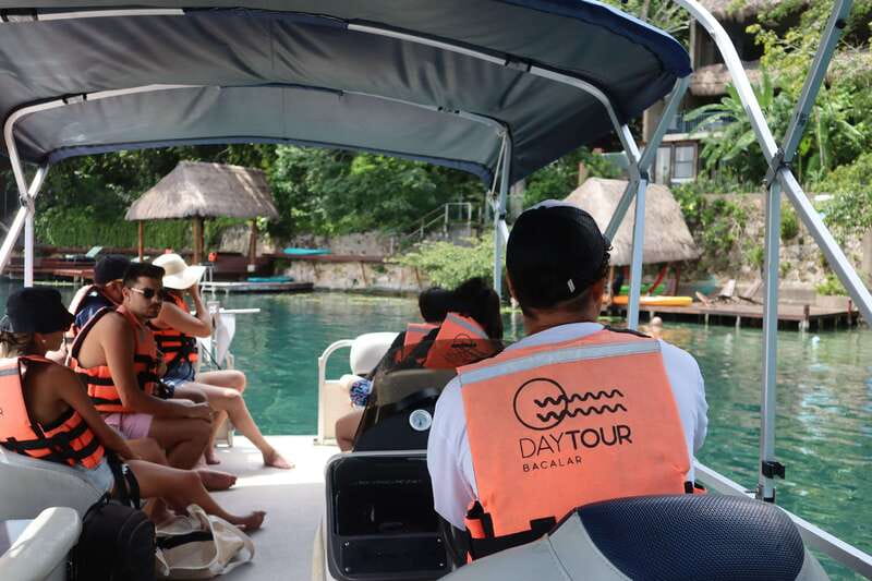 Bacalar: 3-hr Pontoon Boat Tour with Beach Club + Kayaks - Cocalitos and the approach to Pirate Canal