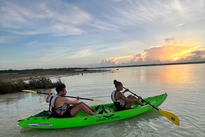 Bacalar Sunrise in Kayak - Paddling Through Canal de los Piratas
