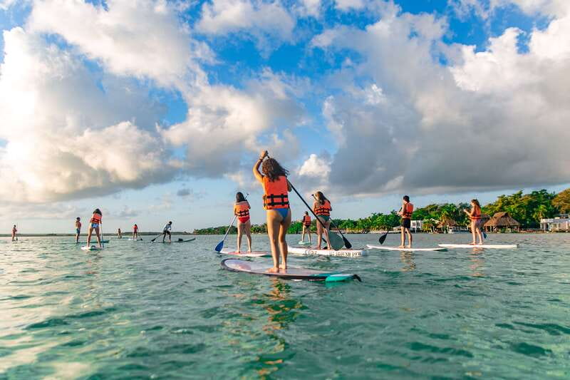 Bacalar: Sunrise Paddleboard Tour with Floating Picnic - Bird Island and the warm-water pause