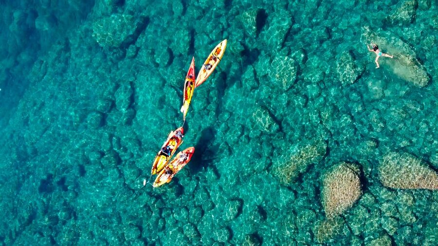 Barcelona: Costa Brava Kayak, Snorkel & Cliff Jump & Lunch - Safety briefing and getting ready at Costa Brava