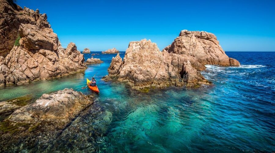 Barcelona: Costa Brava Kayak, Snorkel & Cliff Jump & Lunch - Snorkeling in the Mediterranean