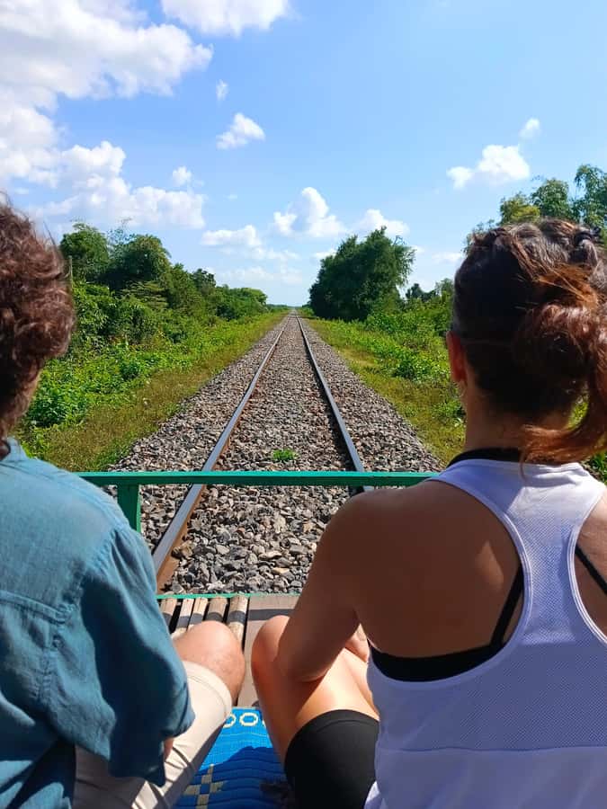 Battambang,Tuktuk and kayak, BambooTrain ,Wat Banan,Bat cave - Phnom Sampeau, shrines and the Killing Cave