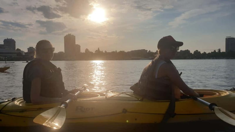 Belgrade: Great War Island Kayak Adventure - Downstream views of towers and the fortress