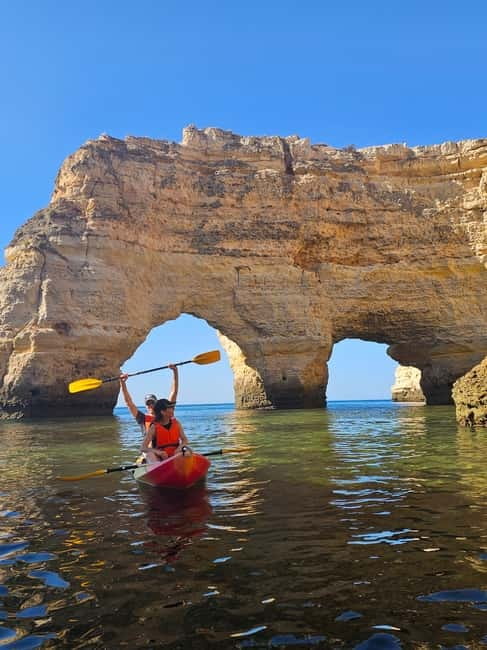 Benagil Cave: Guided Kayak Tour with Caves and Cliffs - Following the coast toward Marinha Beach