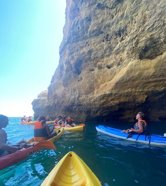Benagil: Caves, Coves & Secret Beaches Guided Kayaking Tour - Praia da Marinha from the water