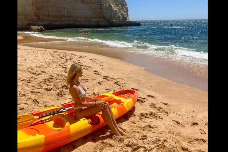 Benagil: Guided Kayak Tour inside caves and Praia da Marinha - Exploring nearby caves and the coast