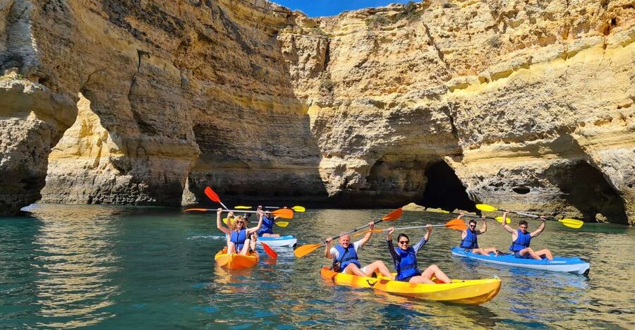 Benagil: Kayaking Tour with a Local Guide - Paddling toward Praia da Marinha