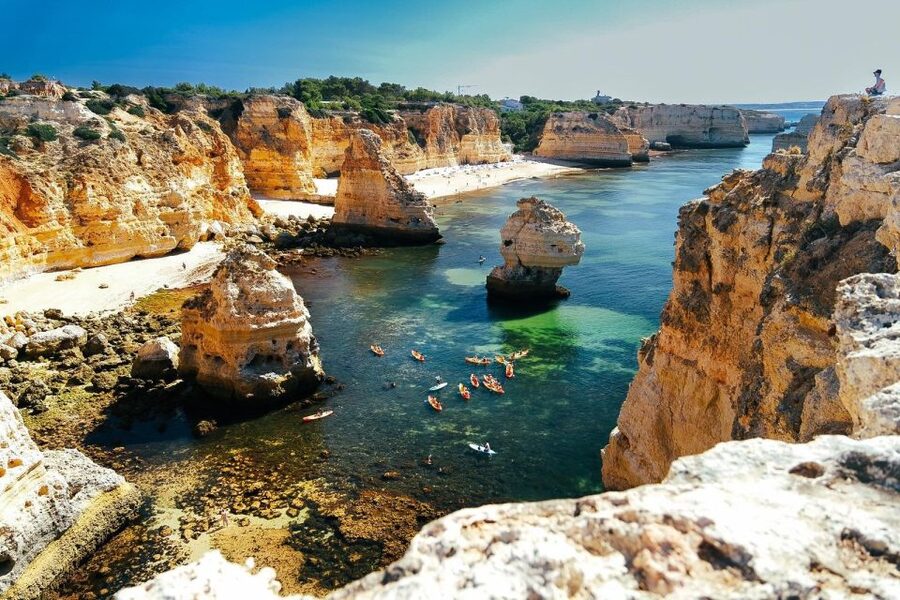 Benagil: Sunrise kayak tour Benagil caves and secret spots - Starting near O Litoral