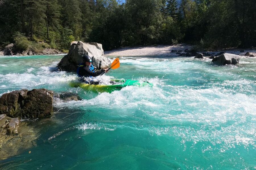 Bovec: Iconic Sit-on-Top Kayak Tour on Soča River +FREEphoto - The 15-minute briefing and short van ride