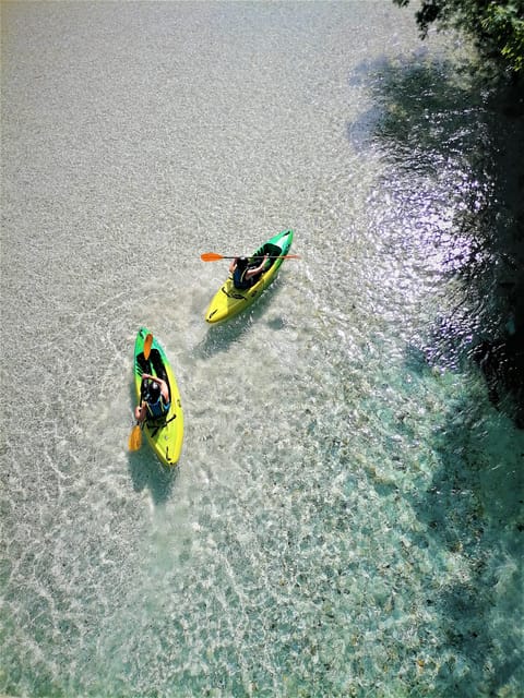 Bovec: Iconic Sit-on-Top Kayak Tour on Soča River +FREEphoto - Launching near the Čezsoča Bridge