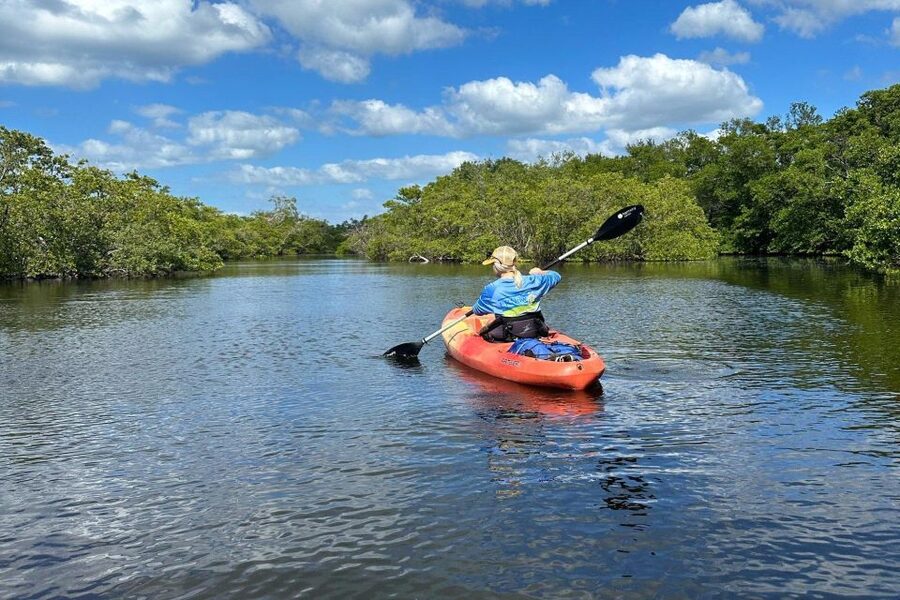 Bradenton: Anna Maria Island Guided Kayaking Manatee Tour - Getting on the water with a tandem kayak