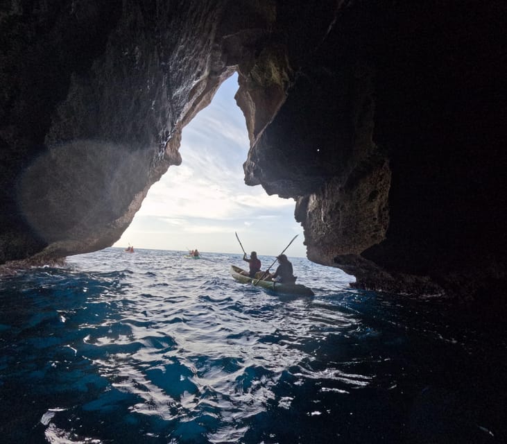 Cala en Porter: Menorca Caves Kayaking Tour & GoPro Photos - Three stops for swimming and snorkeling