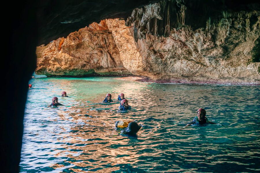 Cala Varques: Guided Sea Caves Kayak & Snorkeling Expedition - Paddling toward the caves