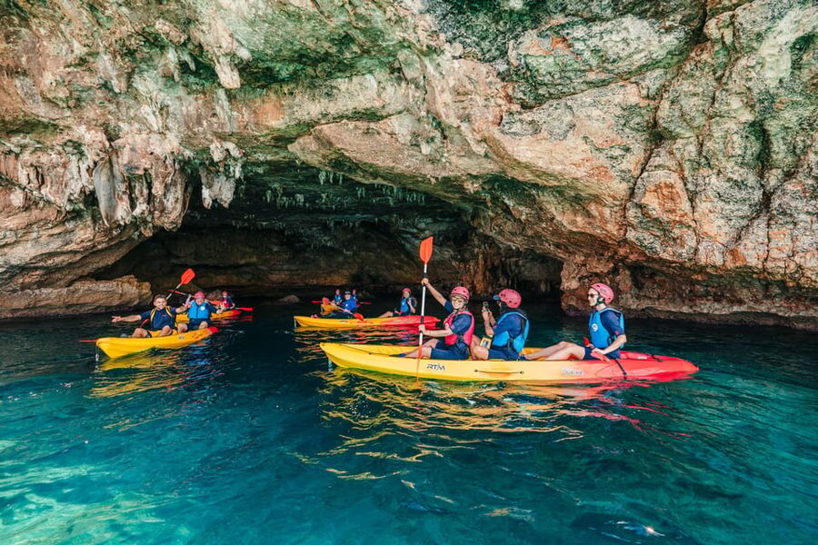 Cala Varques: Guided Sea Caves Kayak & Snorkeling Expedition - Falco cave, pirate caves, and rock arches