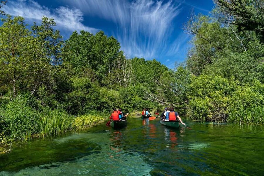 Capestrano: Canadian Canoe Excursion on the Tirino River - Arriving at Valle del Tirino