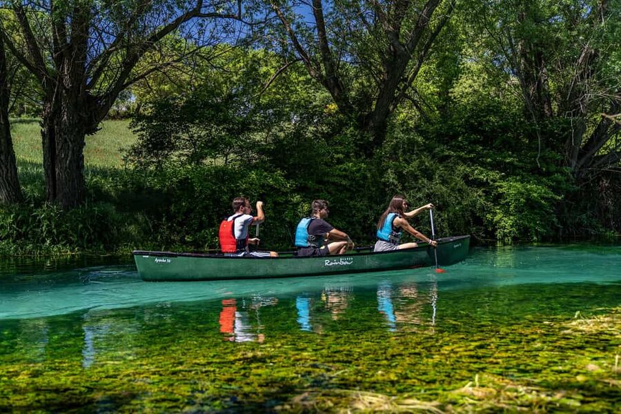 Capestrano: Canadian Canoe Excursion on the Tirino River - Paddling the Five-Kilometer Route