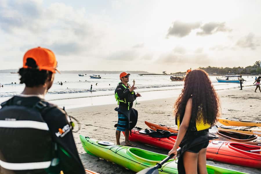 Cartagena: Sunset Sea Kayaking Tour - Paddling from the beach into Cartagena Bay