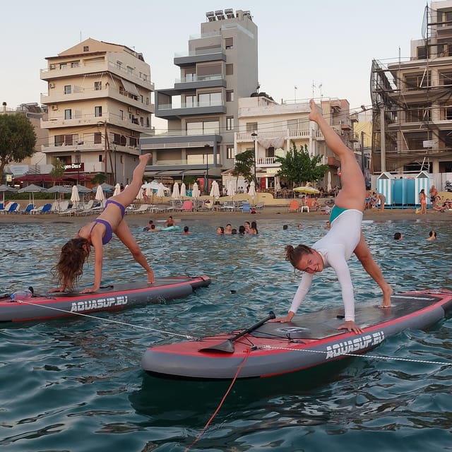 Chania: Morning or Sunset Stand-up Paddleboard Pilates - The sea adds both fun and difficulty