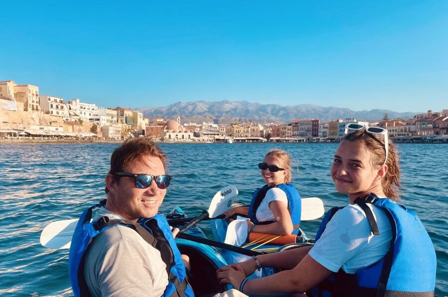 Chania: Morning Sea Kayak Tour Along the Coastline - Meeting at Honolulu beach below Blue Restaurant
