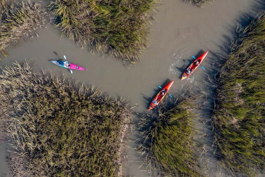 Charleston: Folly Beach Morning Kayak Dolphin Safari - Learning the strokes before looking for dolphins