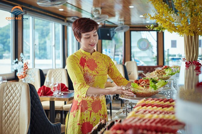 Cozy Bay Halong 5-Star Day Cruise, Buffet, Cave, Kayak, Swimming - Ti Top Island and the climb for the bay view