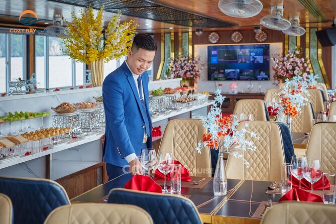 Cozy Bay Halong 5-Star Day Cruise, Buffet, Cave, Kayak, Swimming - Kayak or bamboo boat through Hung Luon