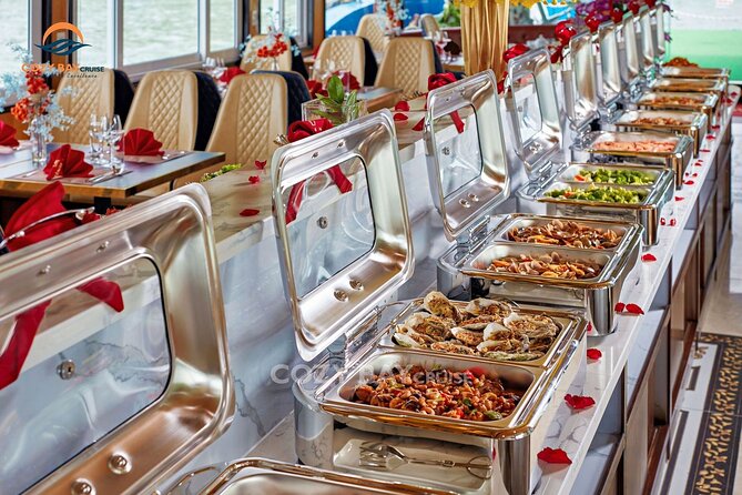 Cozy Bay Halong 5-Star Day Cruise, Buffet, Cave, Kayak, Swimming - Buffet lunch and the late-afternoon sunset party