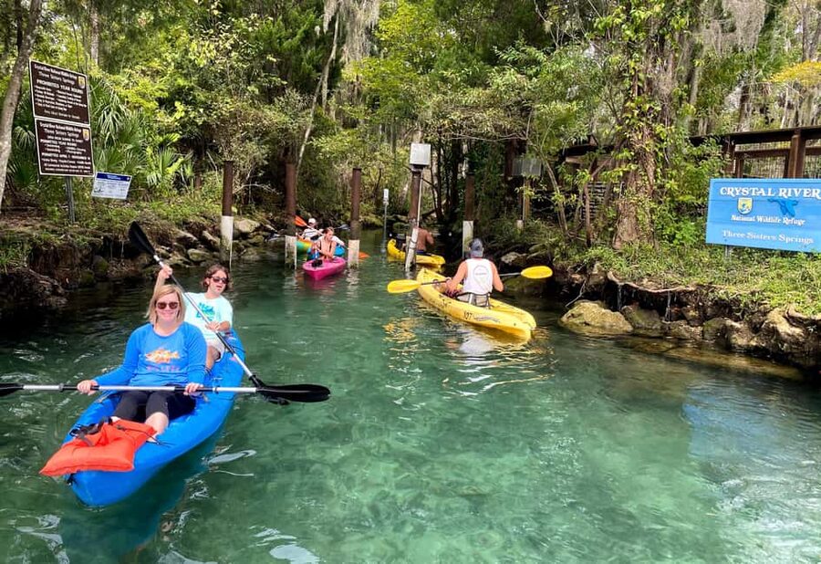 Crystal River:Three Sisters Springs Guided Kayak & Swim Tour - Paddling the one mile to the springs