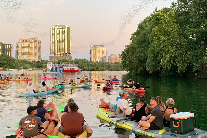 Downtown Austin Giant Paddleboard Sunset Tour with Bats - The giant paddleboard: stable, social, and a little unusual