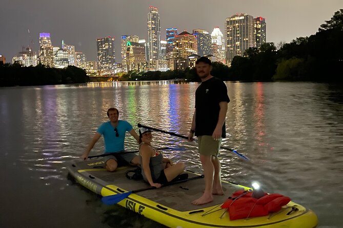 Downtown Austin Giant Paddleboard Sunset Tour with Bats - Paddling back after dark