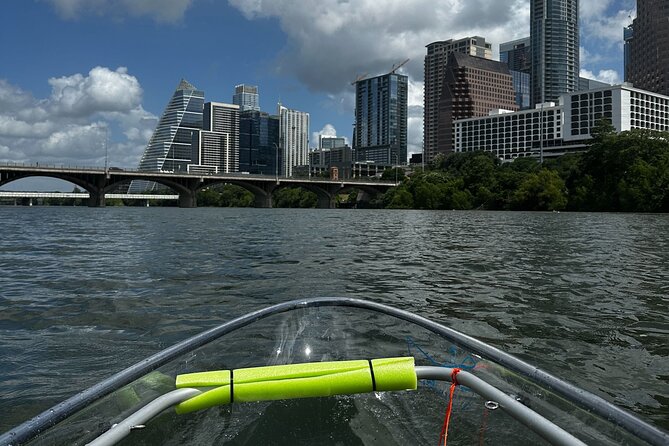 Downtown Austin Skyline Clear Kayak Tour at Lady Bird Lake - The steel truss bridge and Pfluger crossing