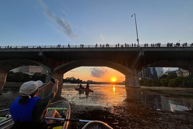 Downtown Austin Skyline Clear Kayak Tour at Lady Bird Lake - Congress Avenue Bridge and the bat story