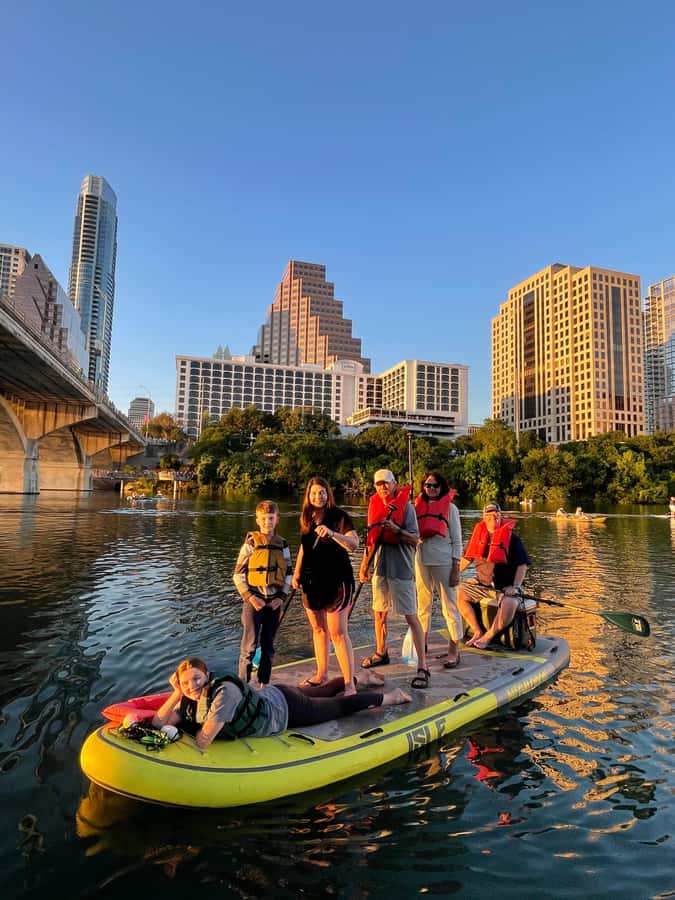 Downtown Sunset Tandem Kayak with 1.5M Bats - Waiting for the bat flight