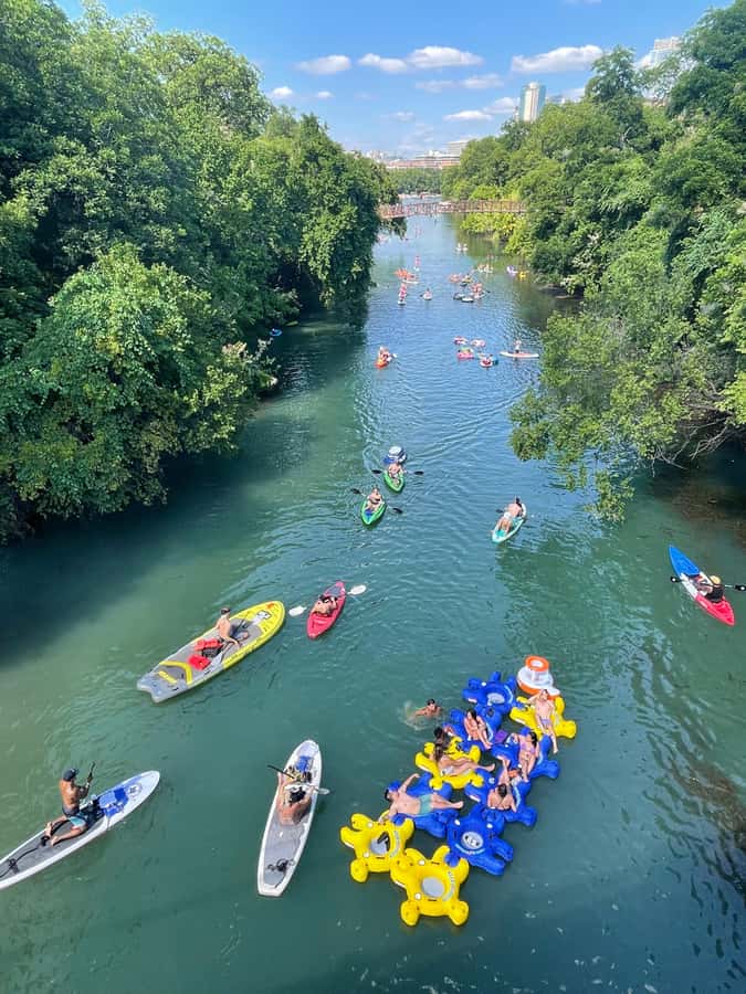 Downtown Sunset Tandem Kayak with 1.5M Bats - Kayak or giant paddle board?