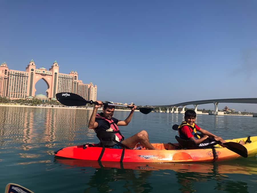 Dubai: Palm Jumeirah Guided Kayaking Tour - Paddling west along the palm