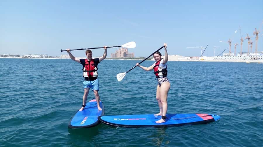 Dubai: Palm Jumeirah Paddle Boarding Tour - Returning along the same route