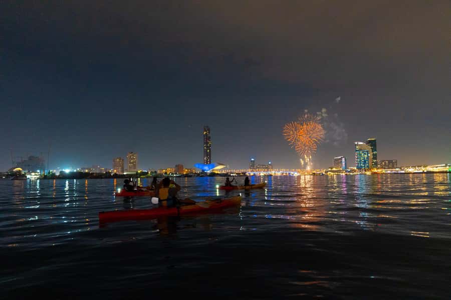 Dubai: Sunset/Night Dubai Creek Kayak Tour - The paddle back and the value of the short route