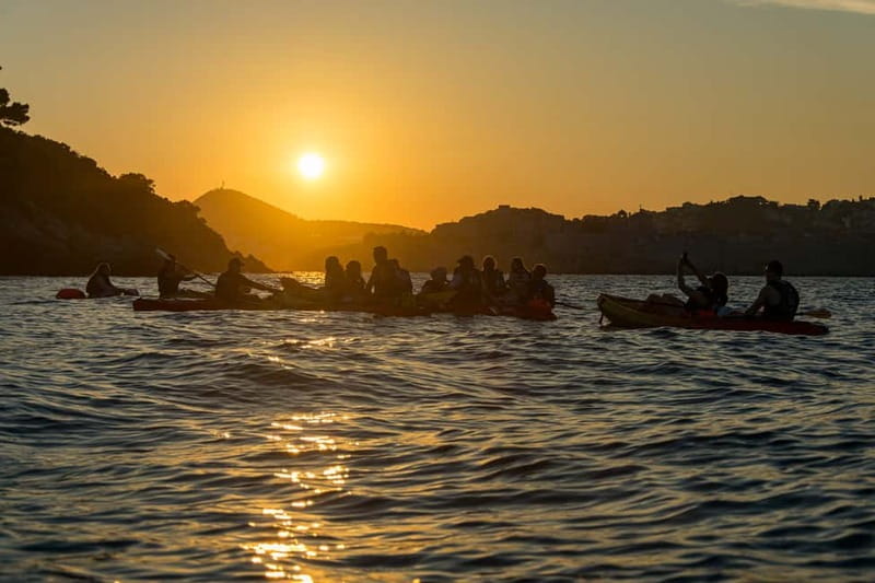 Dubrovnik: Guided Sunset Sea Kayaking Tour with Wine - Betina Cave and the 30-minute swimming stop