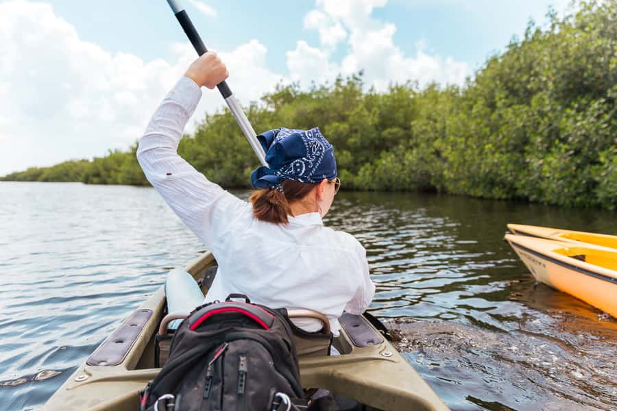 Everglades National Park: Mangrove Tunnel Kayak Eco-Tour - Getting settled in a two-person kayak