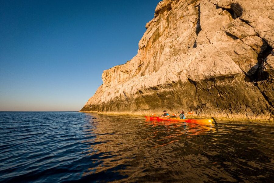 Faliraki: Sunrise Sea Kayaking Experience with Breakfast - Paddling toward Anthony Quinn’s Bay