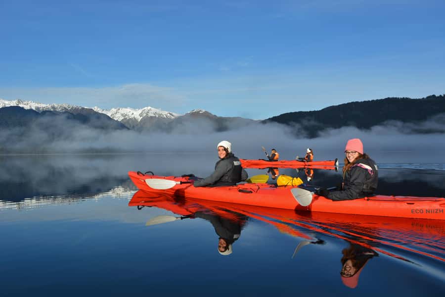 Franz Josef: 3-Hour Kayak Tour on Lake Mapourika - Getting fitted out for West Coast weather