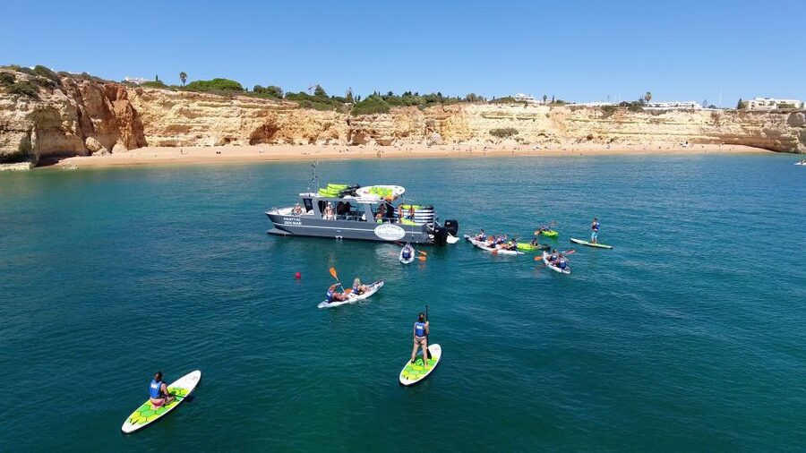 From Albufeira: Benagil Hidden Caves Tour by Kayak - The 40-minute cruise from Albufeira Marina